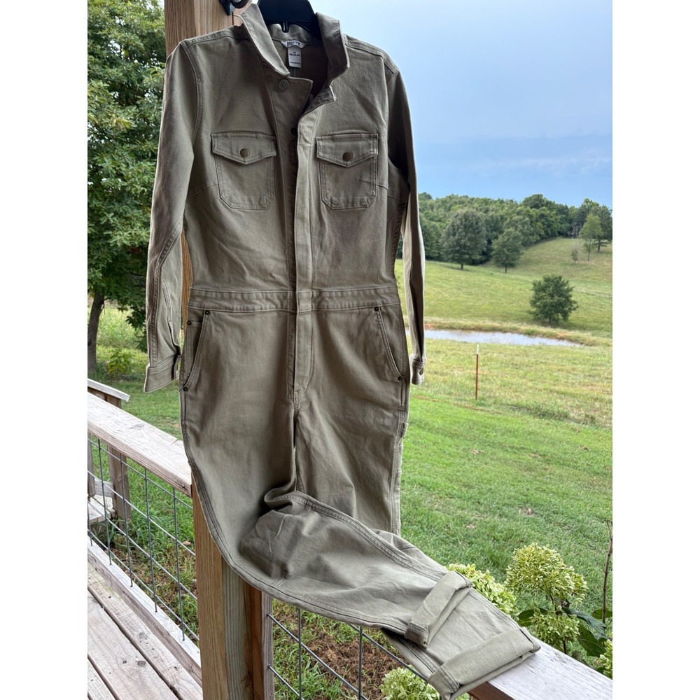 Duluth Womens Coveralls Size 10 Vintage Flex Firehose straight Leg  Washed Olive